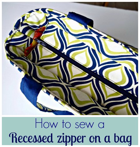 Sewing Tip- Tutorial on how to sew a recessed zipper on a bag