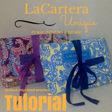 Quilted Pouch Tutorial - https://lcartera.wordpress.com/2015/10/30/tutorial-quilted-trifold-three-zipper-pouch/