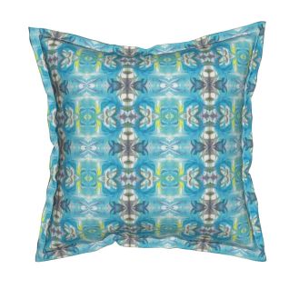 Catalan-Square Throw Pillow With Insert, 18” X 18" - https://www.roostery.com/p/catalan-square-throw-pillow/5632615-turquoise-slate-maze-by-lacartera
