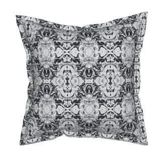 Serama-Square Throw Pillow With Flange Detail and Insert, 19" X 19" - https://www.roostery.com/p/serama-flanged-throw-pillow/5407302-vintage-filigree-by-lacartera