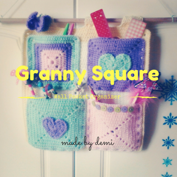 Granny Square Wall Pocket Organizer -made by Demi -https://madebydemi.wordpress.com/2016/09/05/granny-square-wall-pocket-organizer/