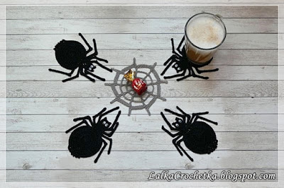 Spider & Cobweb Coasters by lalkacrochetka.blogs
